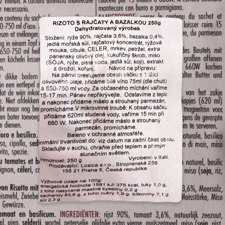 Rizoto se rajčaty a bazalkou